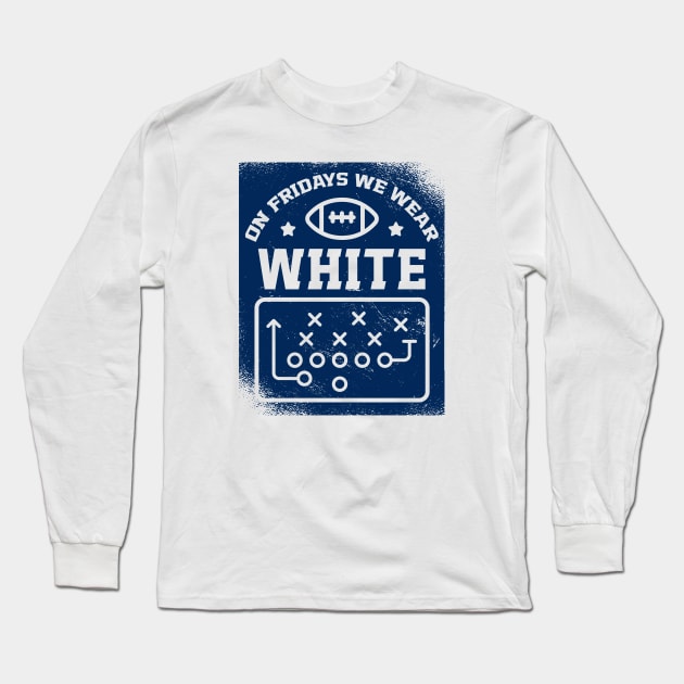 On Fridays We Wear White // Vintage School Spirit // Go White Long Sleeve T-Shirt by SLAG_Creative